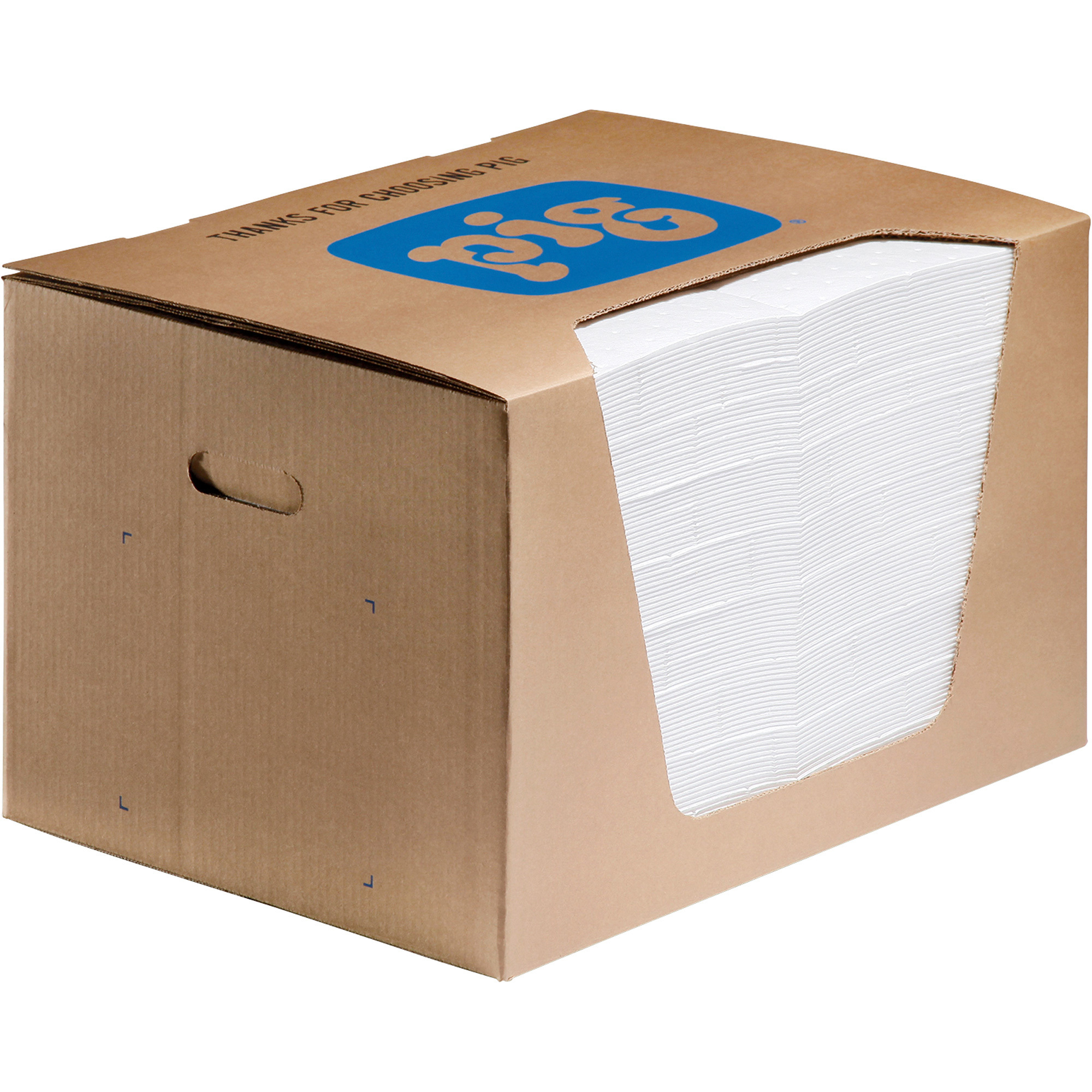 New Pig Oil-Only Heavyweight Absorbent Mat Pads, 100-Count in Dispenser Box, 20in. x 15in., Model# MAT440